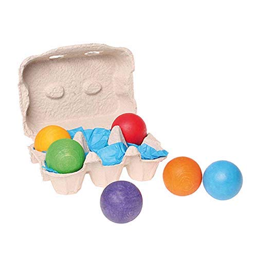 Set of Wooden Balls in a Rainbow of Colors