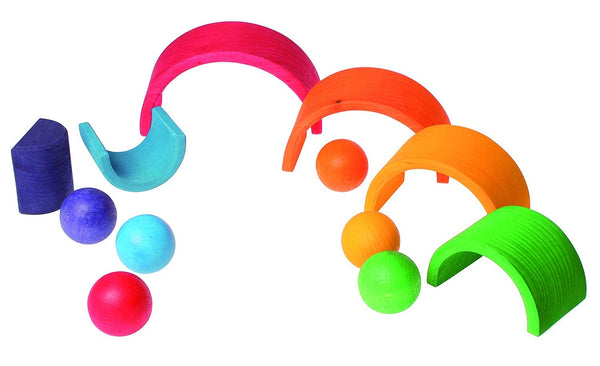 Set of Wooden Balls in a Rainbow of Colors