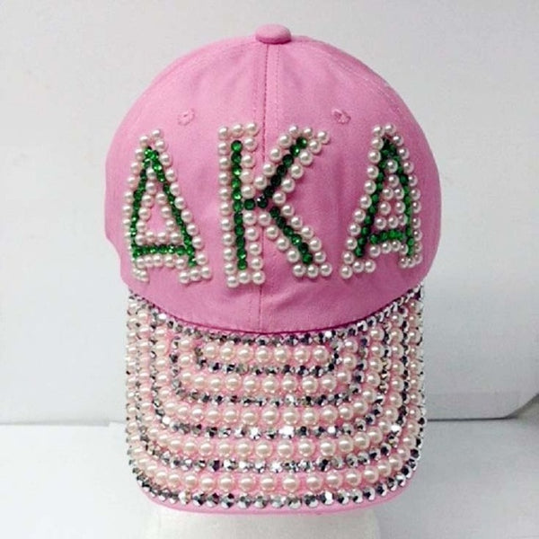 Greek  Sorority  AKA  shinny  Pearl Baseball Cap Hat Hot sell custom Hat