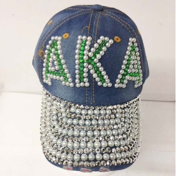 Greek  Sorority  AKA  shinny  Pearl Baseball Cap Hat Hot sell custom Hat